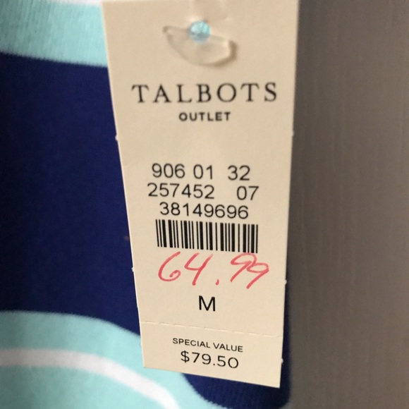 Talbots Blue Striped Dress - Picture 4 of 5